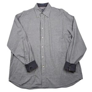 Paul‎ & Shark Royal Flannel Button Up Shirt Men Size 44 Gray Made in Italy